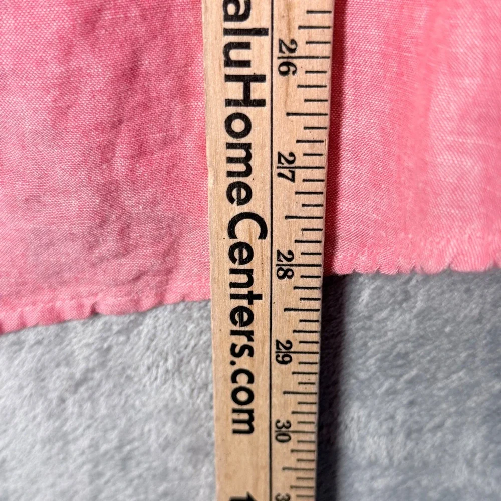 Banana Republic Shirt Mens Large Pink Linen Blend Long Sleeve Dual Pocket Casual